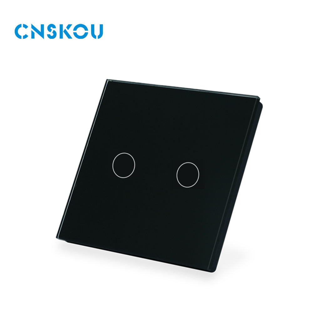 Good Price EU/UK Glass Electricity 1/2/3/gang No Neutral Modern Board Module Wall Switch Led Induction Light Touch Switches