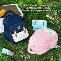 Mochila Escolar de Nailon con Cremallera y Diseño de Dibujos Animados, con Cinturón de Amortiguación de Aire, Asa Suave, Gran Capacidad, Ligera, para Niños y Niñas