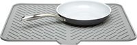 Tapis de séchage de vaisselle en silicone multifonctionnel et hygiénique avec rebord de drainage intégré, durable, réutilisable, écologique, 17x23 pouces, tapis et coussinets
