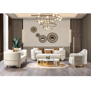 Pzcn Nhà Thiết Kế Mới 2025 Hiện Đại 1 + 2 + 3 Ghế Sofa Đặt Đồ Nội Thất Ghế Sofa Sang Trọng Phòng Khách Sofa Với Thép Không Gỉ Vàng Chân - Product Image 1