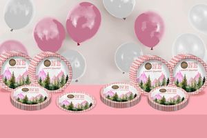 FDA Approved 350gsm White Board <b>Disposable</b> <b>Plate</b> 7-Inch Round Pink for Girls for Camping and Parties - Product Image 3