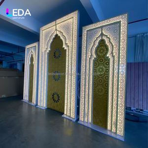 LEDA Morocco Modern Style <b>Gold</b> Acrylic Background Led Board Wedding Stage Backdrop Wall <b>Decoration</b> for <b>Party</b> Event <b>Decoration</b> - Product Image 4
