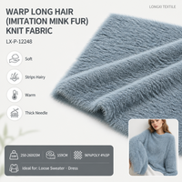 Warp Langhaar-Imitat-Nerzfell-Strickstoff 96% Poly 4% Sp 250GSM 159cm Weich Warm Haarig Gemütlich Dehnbar Gefärbt Mädchen Pulloverkleid