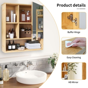<span class=keywords><strong>Armoire</strong></span> de salle de bain avec miroir Unho: <span class=keywords><strong>Armoire</strong></span> de toilette avec <span class=keywords><strong>armoire</strong></span> de rangement avec étagère suspendue <span class=keywords><strong>Armoire</strong></span> <span class=keywords><strong>à</strong></span> pharmacie murale-55.5X16X61cm - Product Image 2