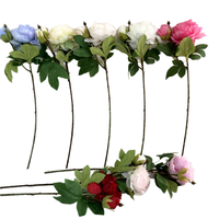 Pivoines artificielles en soie faites à la main, personnalisables OEM, plantes artificielles écologiques à 2 têtes pour mariages, cérémonies, tables, fête des Mères, Pâques