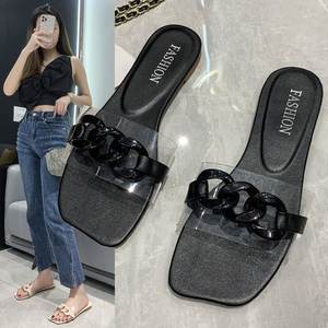 Yongge <span class=keywords><strong>2022</strong></span> - Sandalias de Verano para Mujer, Estilo Bailarina, Planas, con Exterior Transparente - Product Image 5