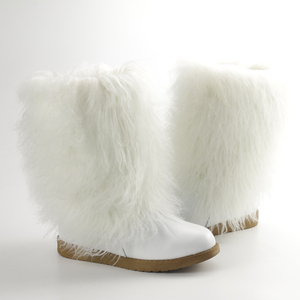 Stivali da Neve di Alta Qualità in Pelliccia Sintetica di Agnello, Morbidi e Caldi Stivali <span class=keywords><strong>Invernali</strong></span> <span class=keywords><strong>Bianchi</strong></span> per Donne - Product Image 1