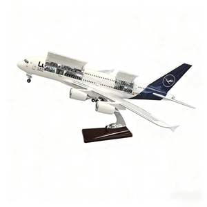 47CM A380 Lufthan Led Version Personnalisable Logo Modèle d'<span class=keywords><strong>Avion</strong></span> <span class=keywords><strong>en</strong></span> Résine avec Portes Ouvrables Cabine Détaillée Airbus Cadeau d'Affaires - Product Image 4