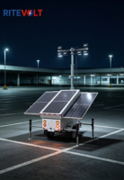 Mobil Güneş Enerjili CCTV Işıklı Treyler Güvenlik Kablosuz LED Aydınlatma Kulesi, Bahçe ve Yol Kullanımı için 9m Elektrikli Vinçli Kaldırma Özelliğiyle