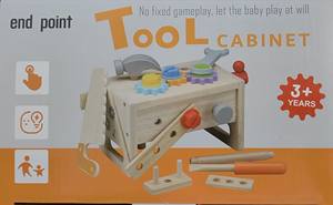 Caja de herramientas de simulación de madera pintada hecha a mano ecológica para niños CPC, tuerca de tornillo, mesa de herramientas, jardín de infantes, Educación Temprana para Bebés - Product Image 6