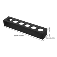 Support à Verres à Vin en Bois Noir à 6 Trous, Présentoir Moderne Étanche pour Outils de Bar, Organisateur de Verres pour Comptoir de Bar