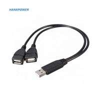 Cable Adaptador Divisor en Y USB 2.0 Macho a 2 Puertos USB Hembra con Cable de Alimentación, Personalizable