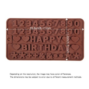 Molde de Silicona para Pastel de Chocolate - para Hacer Letras, Números y Símbolos de Feliz Cumpleaños, Herramientas para Decorar Pasteles - Product Image 6