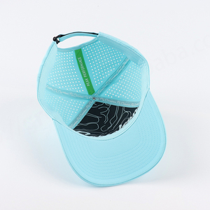 Wholesale Custom 3D Embroidered Logo Laser Cut Baseball Cap 6 Panel Structured Waterproof Perforated <b>Hat</b> Velcro Oxford Dobby Dot - Product Image 4