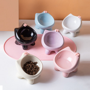 Bols et mangeoires en céramique pour animaux de compagnie avec tapis d'alimentation en silicone anti-déversement et antidérapant pour chats et chiens - Fabricant - Product Image 3