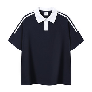 เสื้อโปโล สีขาว สีดำ สีน้ำเงินกรมท่า สีแดงเบอร์กันดี ผ้าฝ้าย สีพื้น แขนสั้น ใส่ได้ทุกวัน ชุดยูนิฟอร์มสำหรับโปรโมชั่น - Product Image 3