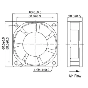 Ventilateurs d'extraction 12v dc de haute qualité 60mm 6025 24v ventilateur de refroidissement dc 60x60x20mm