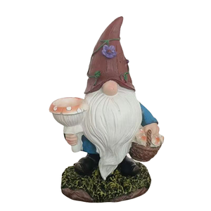 Estatua de viejo barbudo de resina vintage con luces brillantes-Decoración de regalo única