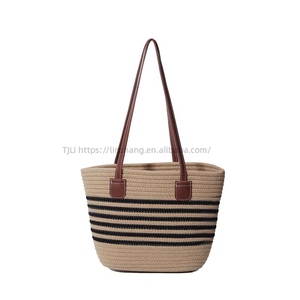 Wholesale New Style Woven Straw Shoulder <b>Bags</b> Women Handbags <b>Large</b> Capacity Women's <b>Beach</b> Tote <b>Bags</b> - Product Image 5