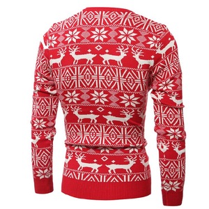 Pulls épais à tricoter de taille européenne pour hommes, motif de flocon de neige de Noël et de renne, pour l'hiver à manches longues, vente en gros - Product Image 3