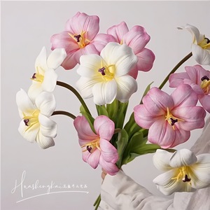 Tulip <b>Artificial</b> Flowers <b>Bouquet</b> Silk Realistic Home Wedding Decorations - Product Image 2