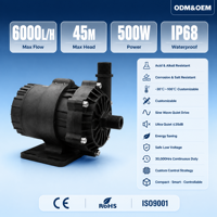 Pompe submersible solaire 48V DC 6000L/H, hauteur de refoulement 45 mètres, IP68, moteur BLDC pour l'irrigation goutte à goutte agricole