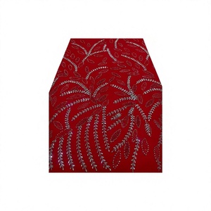 Dentelle en tulle de luxe faite à la main avec strass, perles et sequins, franges en maille, style traditionnel élégant et écologique, motif floral, 5 yards - Product Image 1