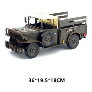 Haute qualité dernière armée vert rétro modèle de voiture américaine décoration 1942 Dodge WC samouraï militaire Ambulance fer décoration cadeau - Product Image 2
