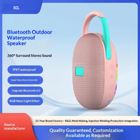 Lecteur de musique portable rechargeable avec clip de fixation, son stéréo HIFI, sans fil, pour haut-parleur, utilisation nocturne en extérieur, LED RGB