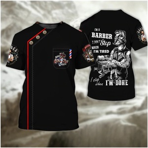 T-shirt imprimé en 3D pour hommes de salon, chemise de <span class=keywords><strong>coiffeur</strong></span>, blouse uniforme pour hommes - Product Image 6