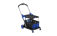 Chariot de courses pliable à double couche au design intelligent avec caisse de rangement