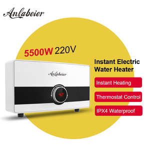 <b>Small</b> Electric Tankless Water <b>Heater</b> 5.5kW Instant 220V Hot Water Stainless Steel Boiler for Kitchen - Product Image 1