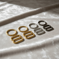 Hebilla Ajustable en Forma de Ocho con Recubrimiento de Aleación de Zinc para Prendas de Vestir - Ajuste de Tirantes de Ropa Interior y Trajes de Baño