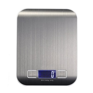 Balance de cuisine numérique Dongguan 5 kg en acier inoxydable rectangulaire avec arrêt automatique et alimentation par piles - Product Image 1