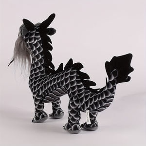 Drago nero peluche giocattoli Kawaii drago cinese animali imbalsamati per il nuovo anno regalo di simulazione di bambole di peluche di drago - Product Image 4