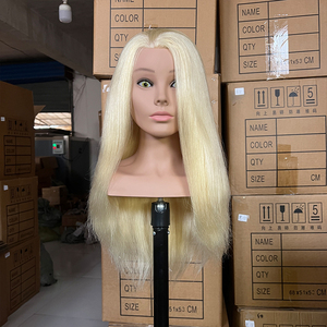 Tête de mannequin en cheveux humains à 100% avec épaules, pour la formation en cosmétologie et en <span class=keywords><strong>coiffure</strong></span>, tête de mannequin pour perruque - Product Image 5