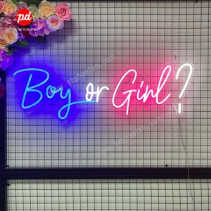 Fournitures de fête de douche de bébé garçon ou fille c'<span class=keywords><strong>est</strong></span> un garçon c'<span class=keywords><strong>est</strong></span> une fille néons enseignes au néon pour les décorations de fête de révélation de sexe - Product Image 2