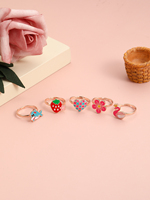 Carton filles mignon enfant doux jouet bijoux diamant cristal princesse anneaux pour enfants