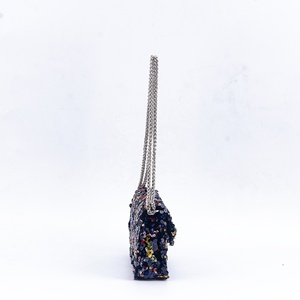 <strong>Sparkling</strong> Multicolor Sequin Shoulder <strong>Bag</strong> - Deep Blue Party Purse with Metal Lock Clasp &amp; Chain Strap, Glamorous Evening Clutch - Product Image 2