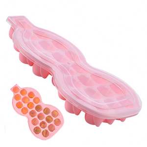 Wholesale Premium Ice Cream DIY Tool <strong>Chocolate</strong> Mould <strong>Rose</strong> Ice Cube Mold Gourd Shape Silicone Ice Tray With Lid - Product Image 2