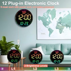 Changing <b>Wall</b> <b>Clock</b> Modern Large Numbers with Remote <b>Control</b> for Living Room Bedroom Home Decor Gift - Product Image 3