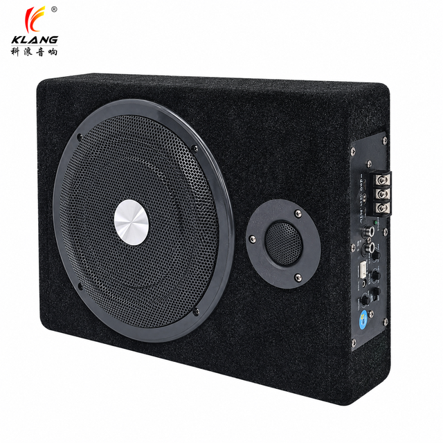 8/10 Inch Active Slim Subwoofer with Bluetooth Wooden Enclosure Car Audio Bass Speaker Factory Wholesale Bulk Supply for Dealers