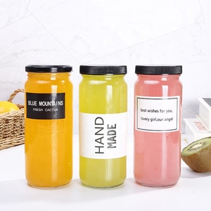 Vente en gros de pots en <span class=keywords><strong>verre</strong></span> ronds transparents de 16 oz (500 ml) avec couvercle pour aliments, conserves alimentaires, mise en conserve - Product Image 1