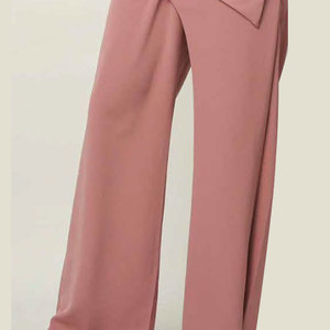 Pantalones Anchos Rosas para Mujer con Diseño de Cintura Cruzada, Ropa Casual, Talla Adulto, Corte Regular, Tela Ligera, Conjunto de Verano - Product Image 3