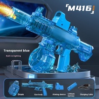 Pistolet à eau électrique lumineux M416 Technologie noire Jet entièrement automatique Lumière de feu puissante Souris de glace pour la lutte contre l'eau