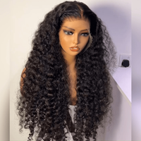 Perruques de cheveux humains bruts alignés sur les cuticules, ondulés, bouclés, crépus, bouclés birmans, avec dentelle suisse HD, pour la vente en gros