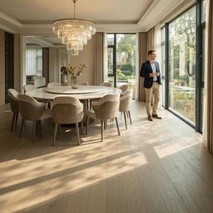 Parquet multicouche en bouleau massif importé de Russie, haute stabilité, taille 1210x167x14mm, idéal pour les grandes surfaces de séjour et de salle à manger - Product Image 6