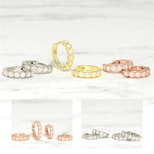 เครื่องประดับแฟชั่น ROXI ต่างหูห่วงเพชรซิคอนขนาด 8 มม. ชุบทอง 18K เงินแท้ S925 - Product Image 3
