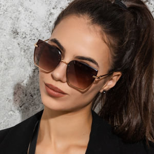Suwnay Eyewear Unisex High Quality Fashion Metal <b>Square</b> Oversized <b>Sunglasses</b> UV400 SM-6749 - Product Image 2