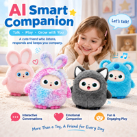 Jouet en peluche interactif intelligent AI, compagnon vocal, clonage vocal, compagnon AI pour enfants, cadeaux, jouets animaux, confort